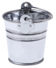 Kovový kbelík, stříbrný