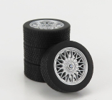 Kk-scale Accessories 4x  Wheels And Rims Set 16' For Bmw 3-series Alpina B6 3.5 (e30) 1988 1:18 Black