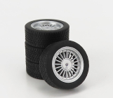 Kk-scale Accessories 4x  Wheels And Rims Set 18' For Bmw 3-series Alpina B6 3.5 (e30) 1988 1:18 Black