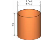 Klima Spojka 75mm trubek pr. 72.6mm x 75mm