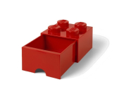 LEGO úložný box s šuplíkem 250x250x180mm - červený