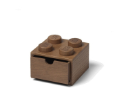 LEGO Wood dřevěný stolní box 4 se zásuvkou dub tmavý