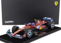 Looksmart Ferrari F1  Sf-24 Team Scuderia Ferrari N 55 5th Miami Gp 2024 Carlos Sainz - Con Vetrina - With Showcase 1:18 Červená Černá Světle Modrá