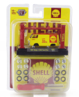 M2-machines Dodge A-100 Van Shell With Accessories 1967 - Garage Set Officina - Ponte Sollevatore Auto - Four Post Lift 1:64 Žlutá Červená