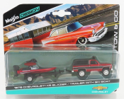 Maisto Chevrolet Blazer K5 1979 With Ski Boat And Trailer 1:64 Red Met