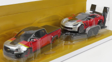 Maisto Chevrolet Colorado Zr2 Pick-up 2017 + Corvette Z06 Coupe 2015 s přívěsem 1:24