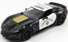 Maisto Chevrolet Corvette Z06 C7 Coupe Highway Patrol Police 2015 1:24 Černé Bílé Zlato