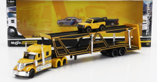 Maisto International Lonestar Truck Car Transporter With Ford Bronco Wildtruck 2021 1:64 Žlutá Černá