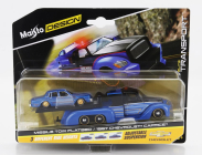 Maisto Truck Flatbed Ramp Truck With Chevrolet Caprice 1987 1:64 Modrá Černá