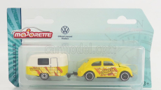 Majorette Volkswagen Beetle Kafer Maggiolino With Roulotte 1959 1:64 Žlutá Bílá