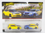 Mattel hot wheels Honda Set 2x 1999 Civic Type R (ek9) & Honda Civic Type-r 1:64 Žlutá Modrá