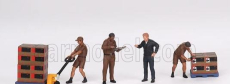 Mini-gt Figures Set 4x Ups Drivers And Workers 1:64 Brown