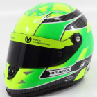 Mini helmet Schuberth helmet F3  Casco Helmet Dallara Team Theodore Racing - Prema Powerteam N 4 European Champion 2018 Mick Schumacher 1:2 Zelená Žlutá