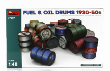 Miniart Accessories Fuel And Oil Drums 1930-50s 1:48 /