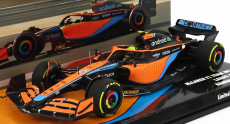 Minichamps Mclaren F1  Mcl36 Team Mclaren N 4 Bahrain Gp 2022 Lando Norris 1:43 Oranžová Světle Modrá
