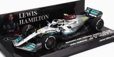 Minichamps Mercedes gp F1 W13e Team Mercedes-amg Petronas F1 N 44 (300th F1 Grand Prix) 2nd France Gp 2022 Lewis Hamilton 1:43 Stříbrná Zelená