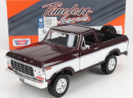Motor-max Ford usa Bronco Hard-top Open 1978 1:24 Burgundská Bílá