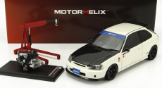 Motorhelix Honda Civic Ek9 Type R Spoon With Engine And Accessories 1999 1:18 Bílý Černý Uhlík