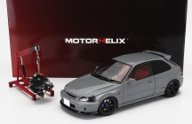 Motorhelix Honda Civic Type-r (ek9) 1997 With Yokohama Tires And Engine 1:18 Nardo Grey