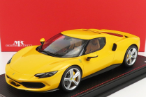 Mr-models Ferrari 296 Gtb Hybrid 830hp V6 2021 - Con Vetrina - With Showcase 1:18 Giallo Tristrato - Žlutý Met