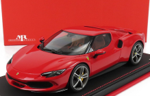 Mr-models Ferrari 296 Gtb Hybrid 830hp V6 2021 - Con Vetrina - With Showcase 1:18 Rosso Corsa - Červená