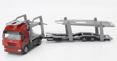 Newray Iveco fiat Stralis 540 Truck Car Transporter 2009 1:43 Červená Šedá