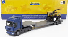 Newray Iveco fiat Stralis 540 Truck Pianale 2009 With New Holland Fr920 Mietitrebbia Gommata Harvester 1:43 Modrá Žlutá Černá