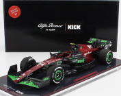 Nzg Alfa romeo F1  C43 Team Stake N 24 Belgium Gp 2023 Zhou Guanyu - Con Vetrina - With Showcase 1:18 Černá Červená
