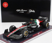 Nzg Alfa romeo F1  C43 Team Stake N 24 Monza Italy Gp 2023 Guanyu Zhou - Con Vetrina - With Showcase 1:18 Černá Červená Bílá Zelená