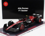 Nzg Alfa romeo F1  C43 Team Stake N 24 Spanish Gp 2023 Zhou Guanyu - Con Vetrina - With Showcase 1:18 Černá Červená