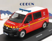Odeon Volkswagen T6 Minibus Sapeurs Pompiers Sdis 06 Secours Medical 2015 1:43 Červená Bílá