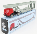 Officina-942 Fiat 682 T2 Truck Bisarca Car Transporter 1955 1:76 Červená Stříbrná