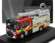 Oxford-models Volvo Fl Tanker Truck Fire Engine 2018 1:76 Červená Žlutá Stříbrná