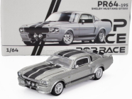 Pop-race-limited Ford usa Mustang Shelby Gt500 Coupe 1967 1:64 Šedá Černá