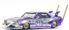 Pop-race-limited Nissan Skyline C210 Kaido Racer N 210 Bosozoku Stile 1977 1:64 Stříbrná Purpurová
