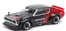 Pop-race-limited Nissan Skyline Gt-r V8 (r34) Advan Drift 1973 1:64 Černá Červená