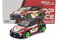 Pop-race-limited Toyota Yaris Gr Pandem 2022 1:64 Bílá Černá Červená Zelená