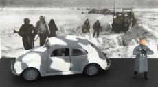 Rio-models Volkswagen Kdf Wehrmacht Winter 1941 With Figures 1:43 Vojenská Šedá Bílá