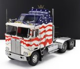 Road-kings Kenworth K100 Aerodyne Tractor Truck Stars & Stripes 3-assi 1976 1:18 Bílá Modrá Červená