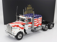 Road-kings Kenworth W900 Tractor Truck Stars & Stripes Livery 3-assi 1989 1:18 Bílá Modrá Červená