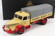 Road-kings Krupp Titan Swl80 Bauman Bon Truck  Canvas Top Telonato 2-assi 1950 1:18 Světle Žlutá Červená