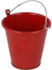 Kovový kbelík, červený