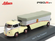 Schuco Volkswagen T1b Continental Motors Porsche Car Transporter 1962 1:64 Krémově Šedá Stříbrná