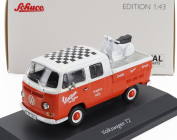 Schuco Volkswagen T2 Double Cabine Pick-up 1962 With Vespa Gs 1:43 Červená Bílá