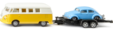 SIKU Super - Volkswagen T1 s tahačem a Beetlem 1:50