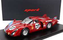 Spark-model Alfa romeo T33/2 1996cc V8 Team Vds Racing N 37 24h Le Mans 1968 T.pilette - R.slotemaker - Con Vetrina - With Showcase 1:18 Red