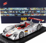 Spark-model Audi R8 3.6l Turbo V8 Team Audi Sport Joest N 8 Winner 24h Le Mans 2000 Frank Biela - Tom Kristensen - Emanuele Pirro 1:18 Silver Red