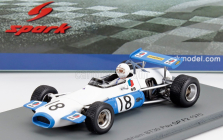 Spark-model Brabham F2  Bt30 N 18 Pau France Gp 1970 Jack Brabham 1:43 Světle Modrá Bílá