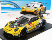 Spark-model Porsche 911 991-2 4.2l Rsr-19 Team Hubauto Racing N 72 24h Hyperpole Gtpro Class Le Mans 2021 M.martin - A.parente - D.vanthoor 1:18 Žlutá Šedá