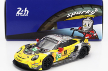Spark-model Porsche 911 991-2 4.2l Rsr-19 Team Hubauto Racing N 72 24h Hyperpole Gtpro Class Le Mans 2021 M.martin - A.parente - D.vanthoor 1:64 Žlutá Šedá